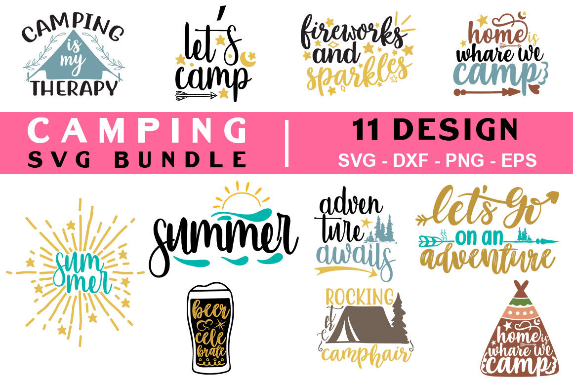 Camping Svg Bundle T Shirt Design By Teewinkle Thehungryjpeg Com
