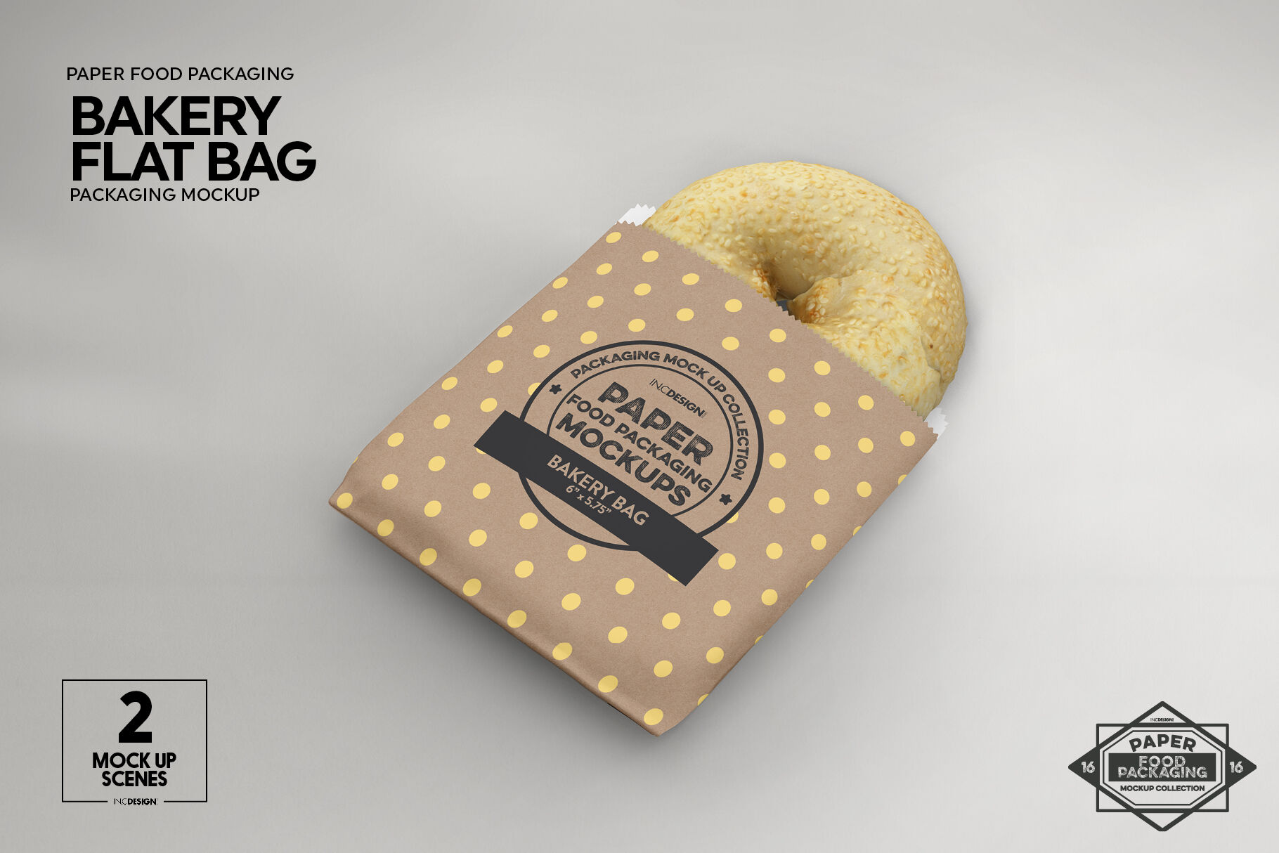 Flat Bakery Bags Packaging Mockup By INC Design Studio | TheHungryJPEG.com
