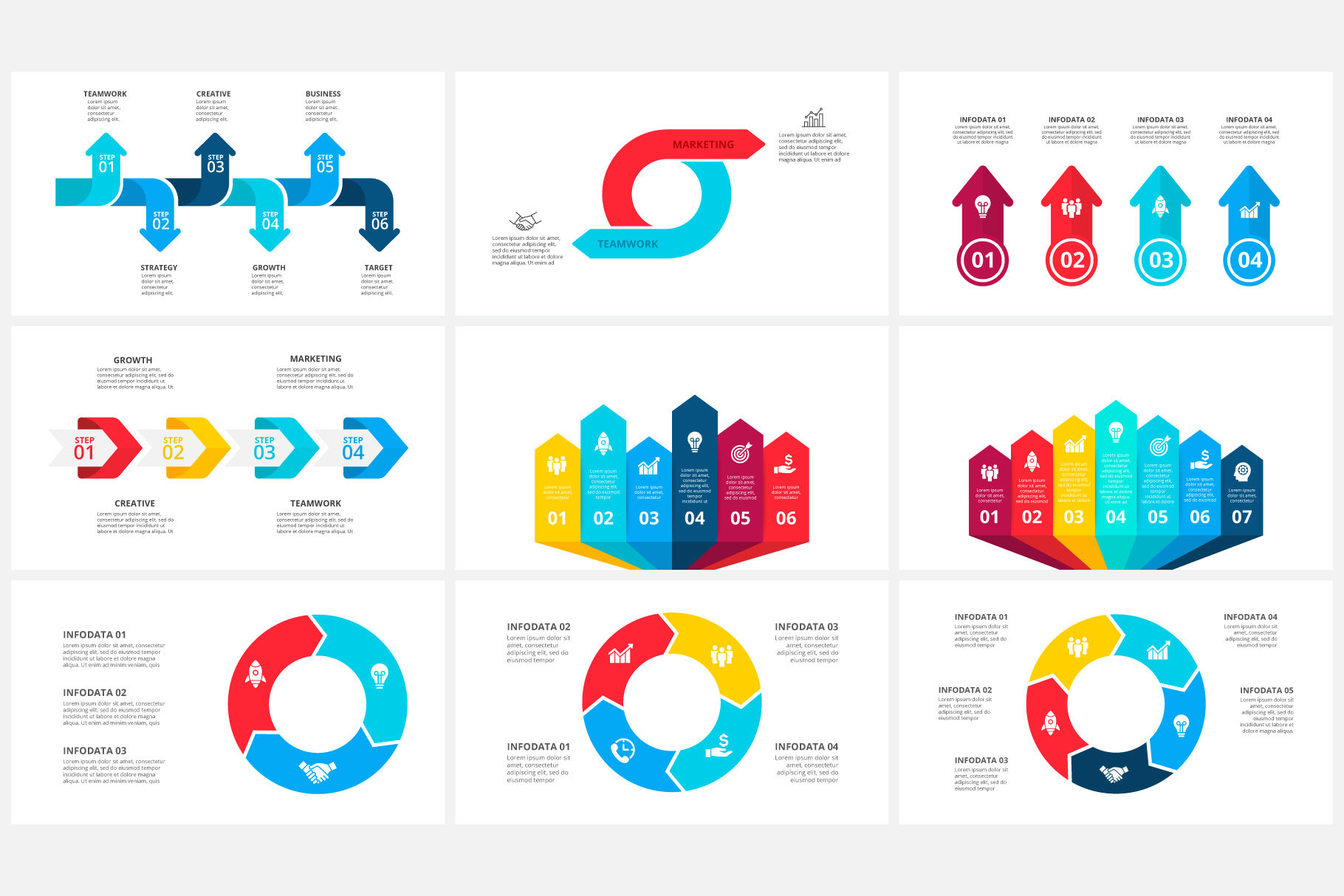 Arrows animated infographics By Abert | TheHungryJPEG