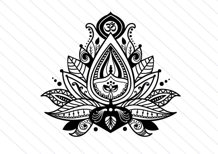 Lotus flower svg vector clipart, yoga svg cut file By ...