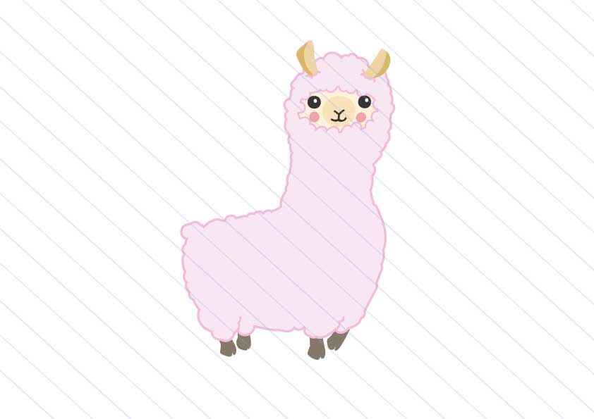 Llama Svg Vector Clipart Alpaca Kawaii Svg Cut File By Betta Mayer Thehungryjpeg Com