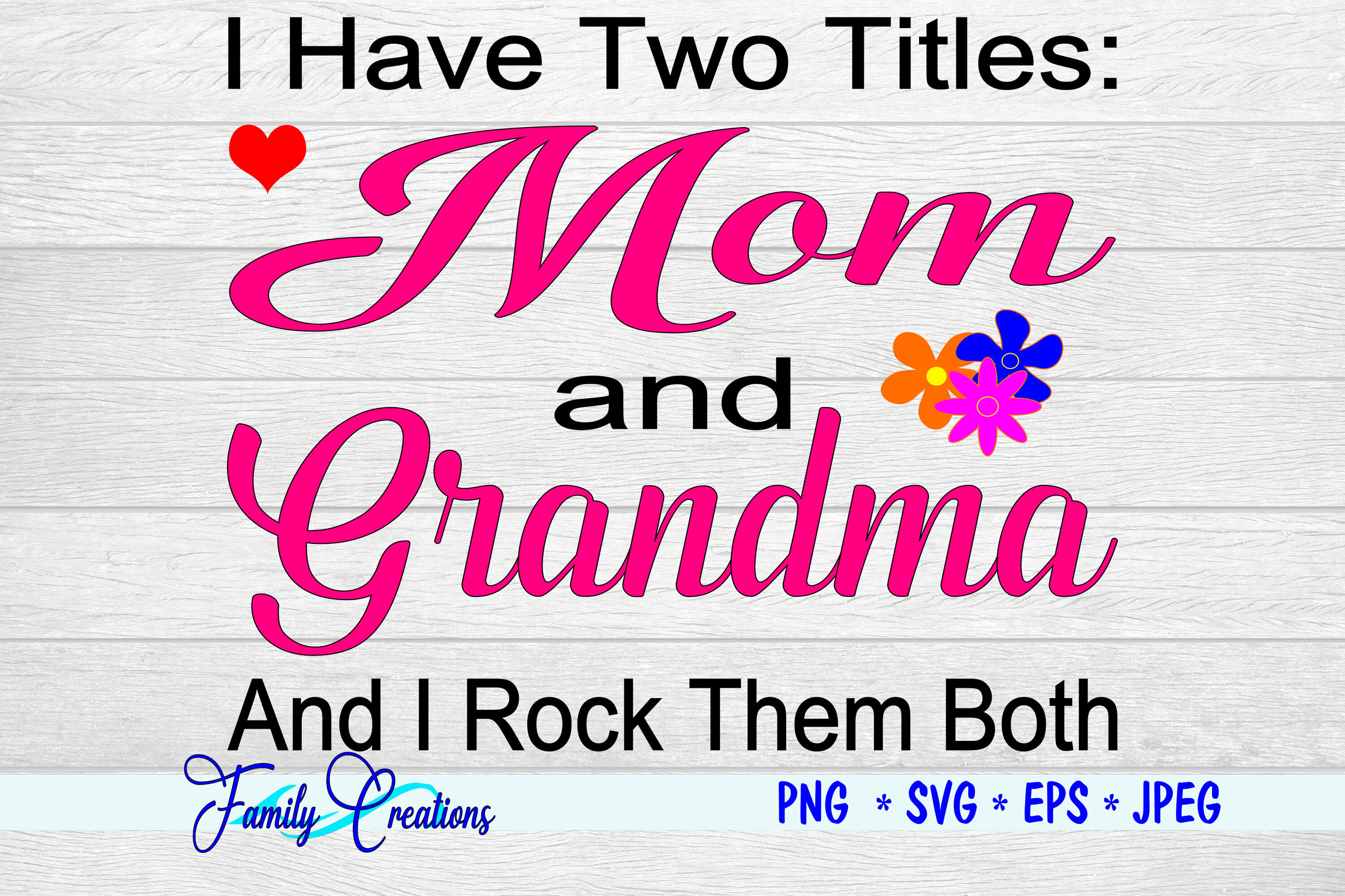 Funny Mother Day Gift Mom PNG I Have Two Titles Mom And Grandma And I Rokck Them Both Mom And Gradma Svg Digital Download