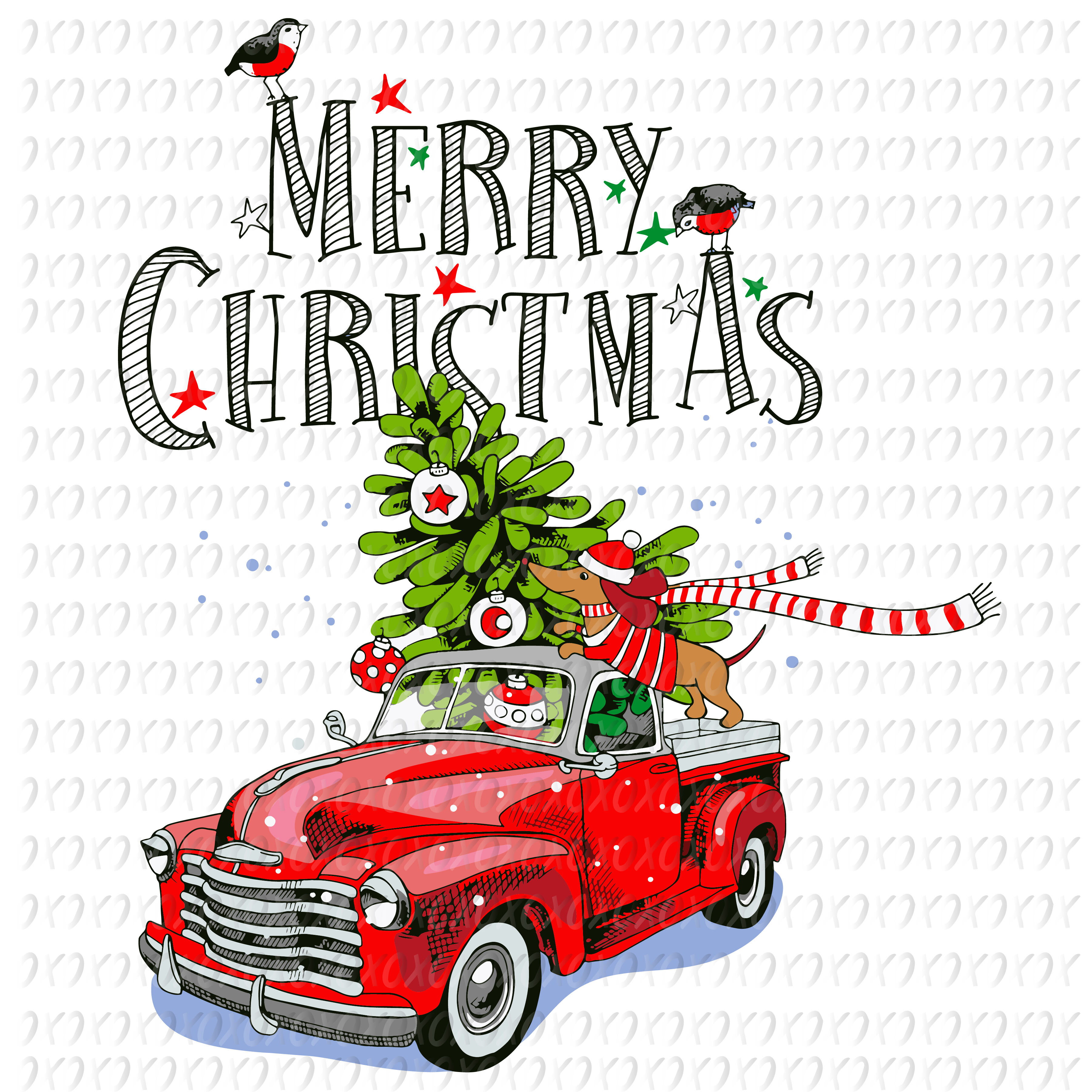Christmas Card Red Retro Truck Fir Svg Png Eps Dxf Digital Dowload By Casecustomcreations Thehungryjpeg Com