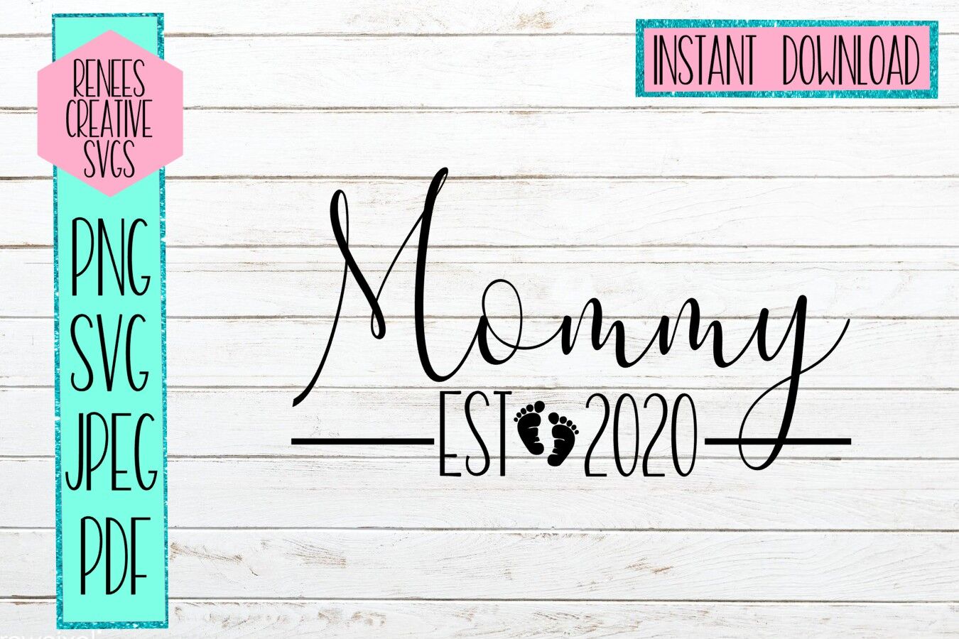 Download Mommy Est 2020 | New parents | SVG Cut File By Renee's Creative Svg's | TheHungryJPEG.com
