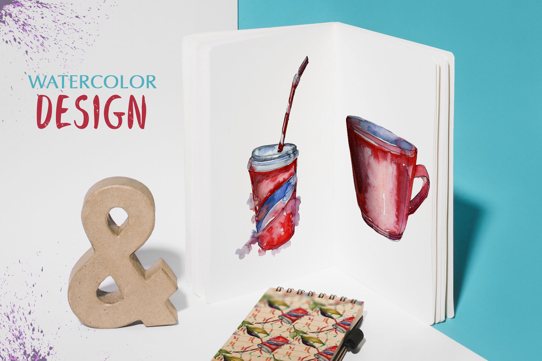 Watercolor Drinks. PNG set By MyStocks | TheHungryJPEG