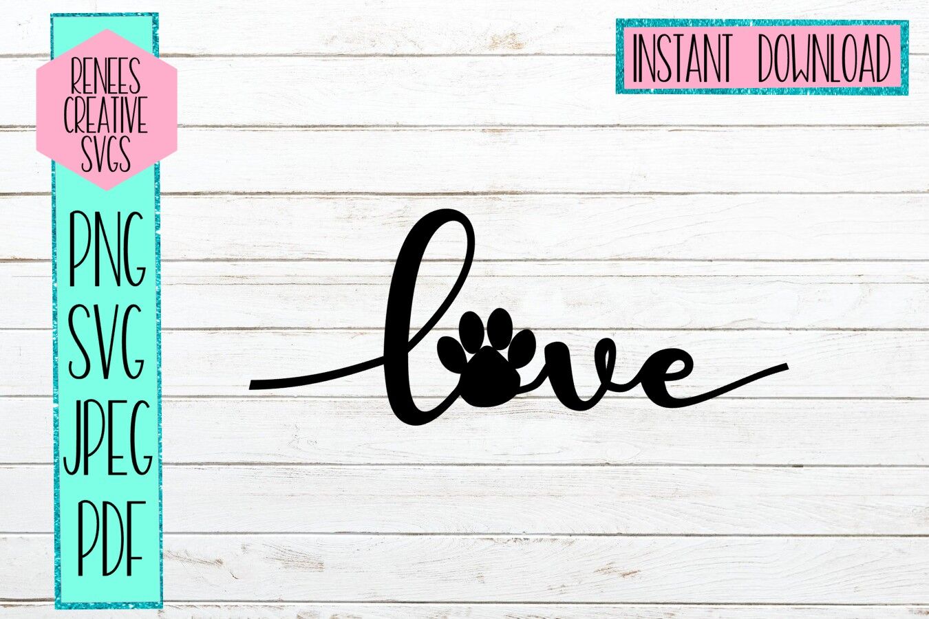 Download Love With Paw Print | LOVE | SVG Cutting File By Renee's ...