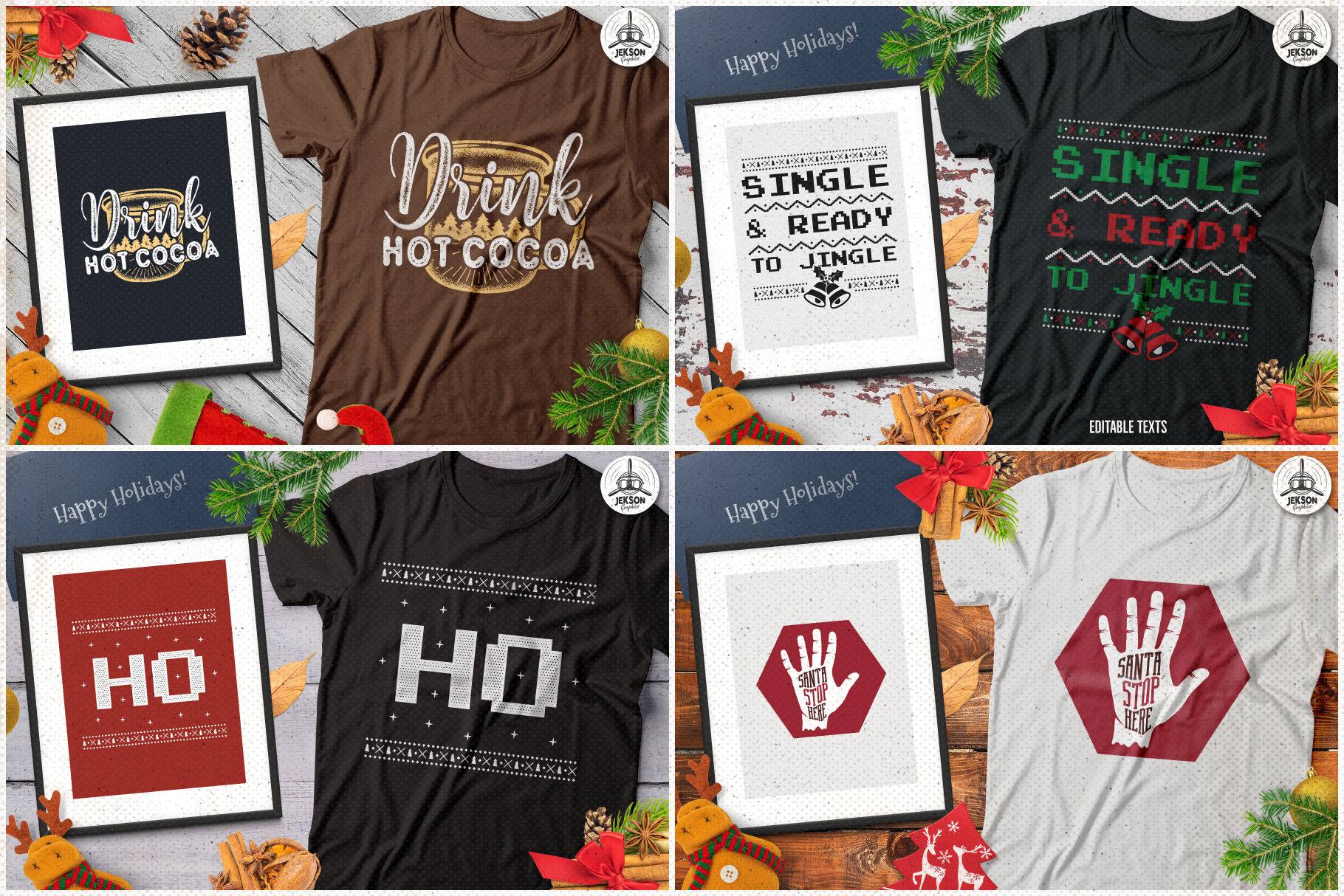 Download Christmas T Shirt Designs Retro Bundle Xmas Tees Svg File By Jekson Graphics Thehungryjpeg Com