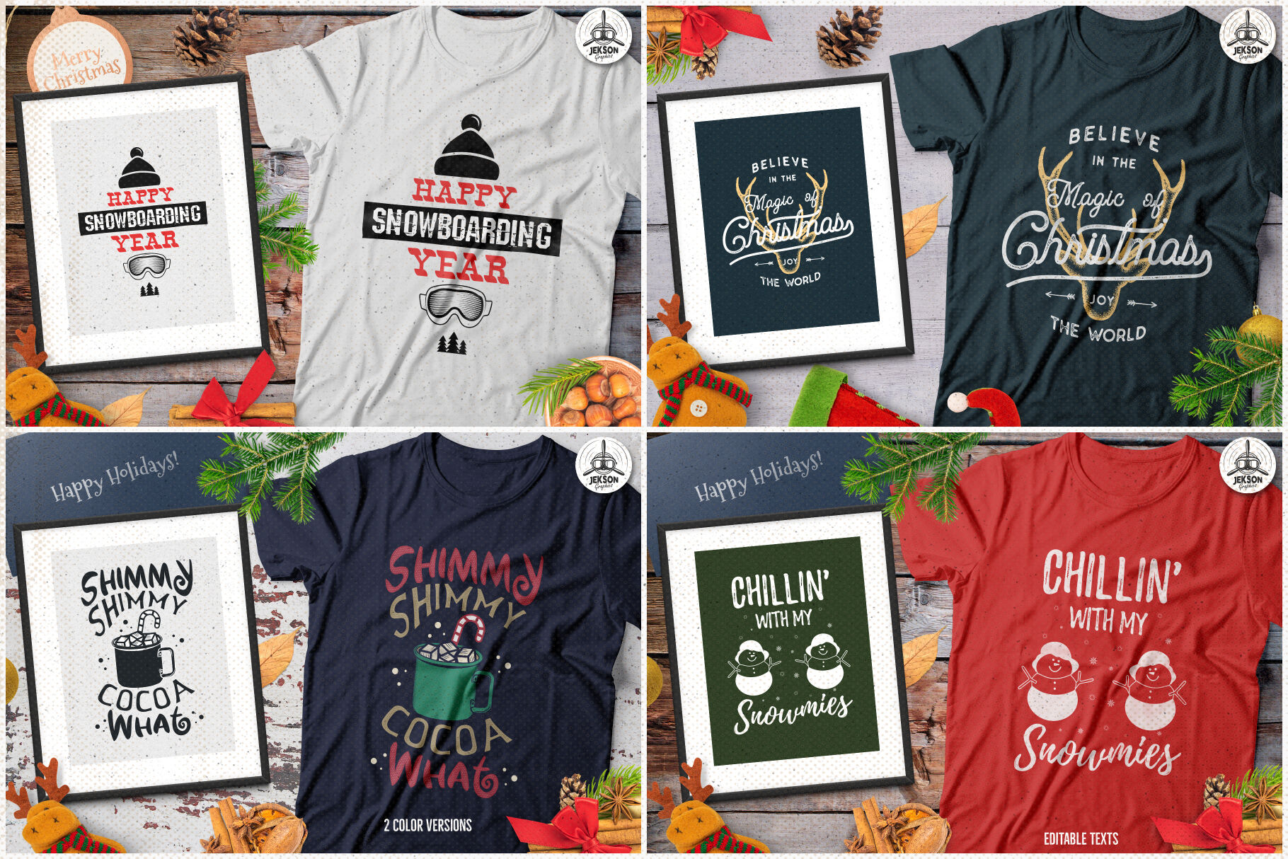 Download Christmas T Shirt Designs Retro Bundle Xmas Tees Svg File By Jekson Graphics Thehungryjpeg Com PSD Mockup Templates