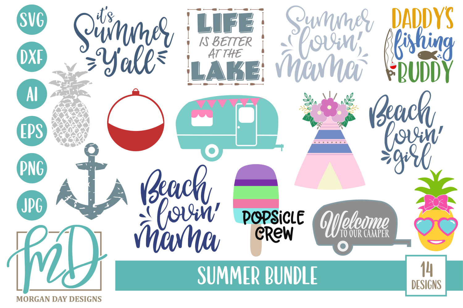 Download Summer SVG Bundle By Morgan Day Designs | TheHungryJPEG.com