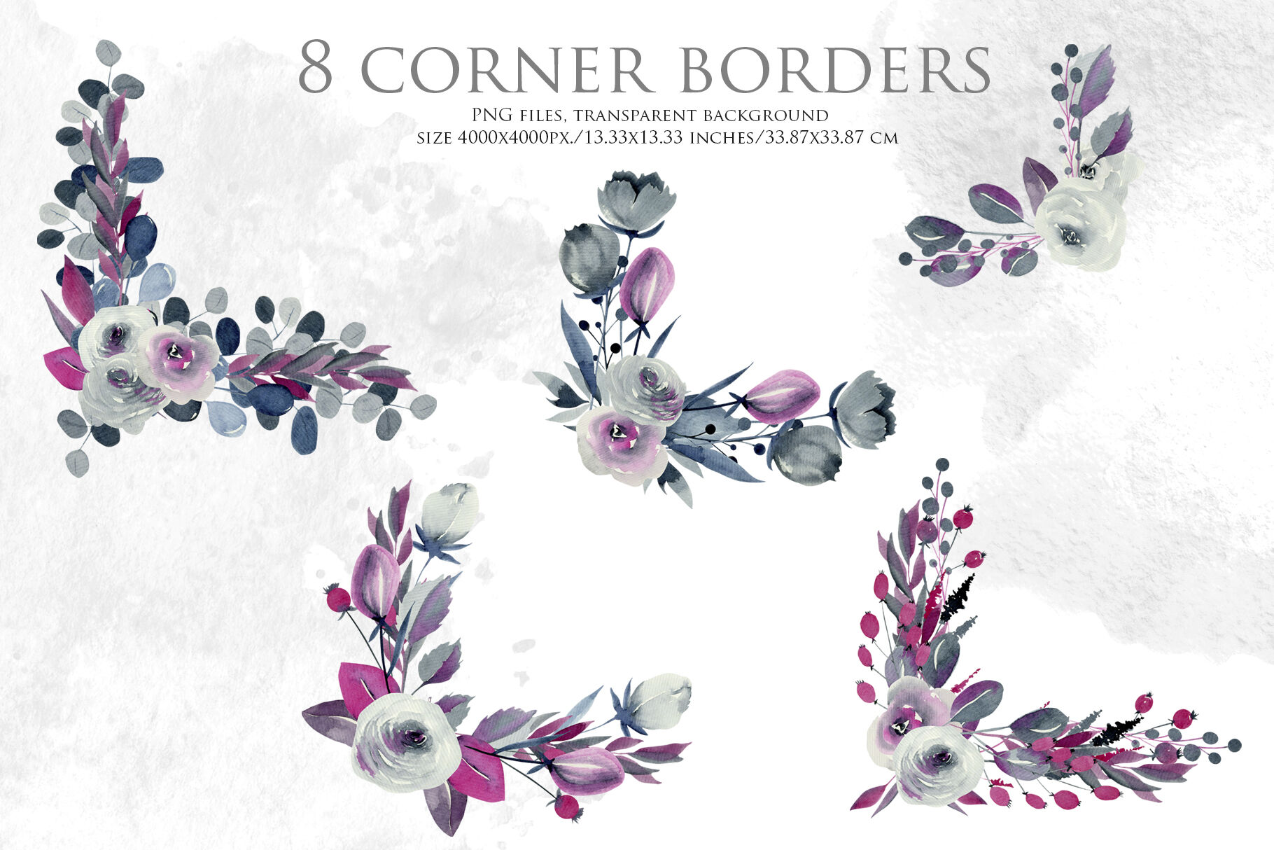 colorful floral corner borders