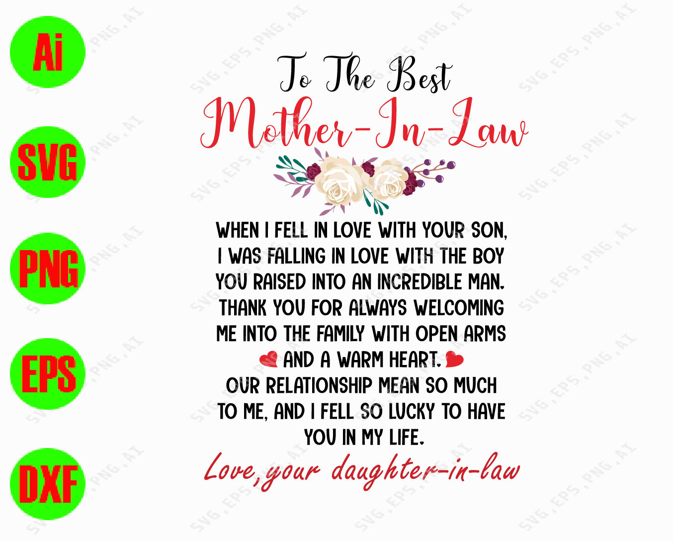 To The Best Mother in Law svg, When I Fell In Love with ...