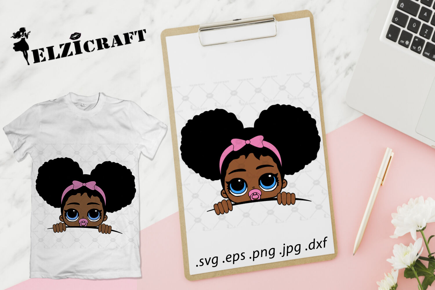 Afro Baby Girl Peeking SVG Cut File By ELZIcraft | TheHungryJPEG.com