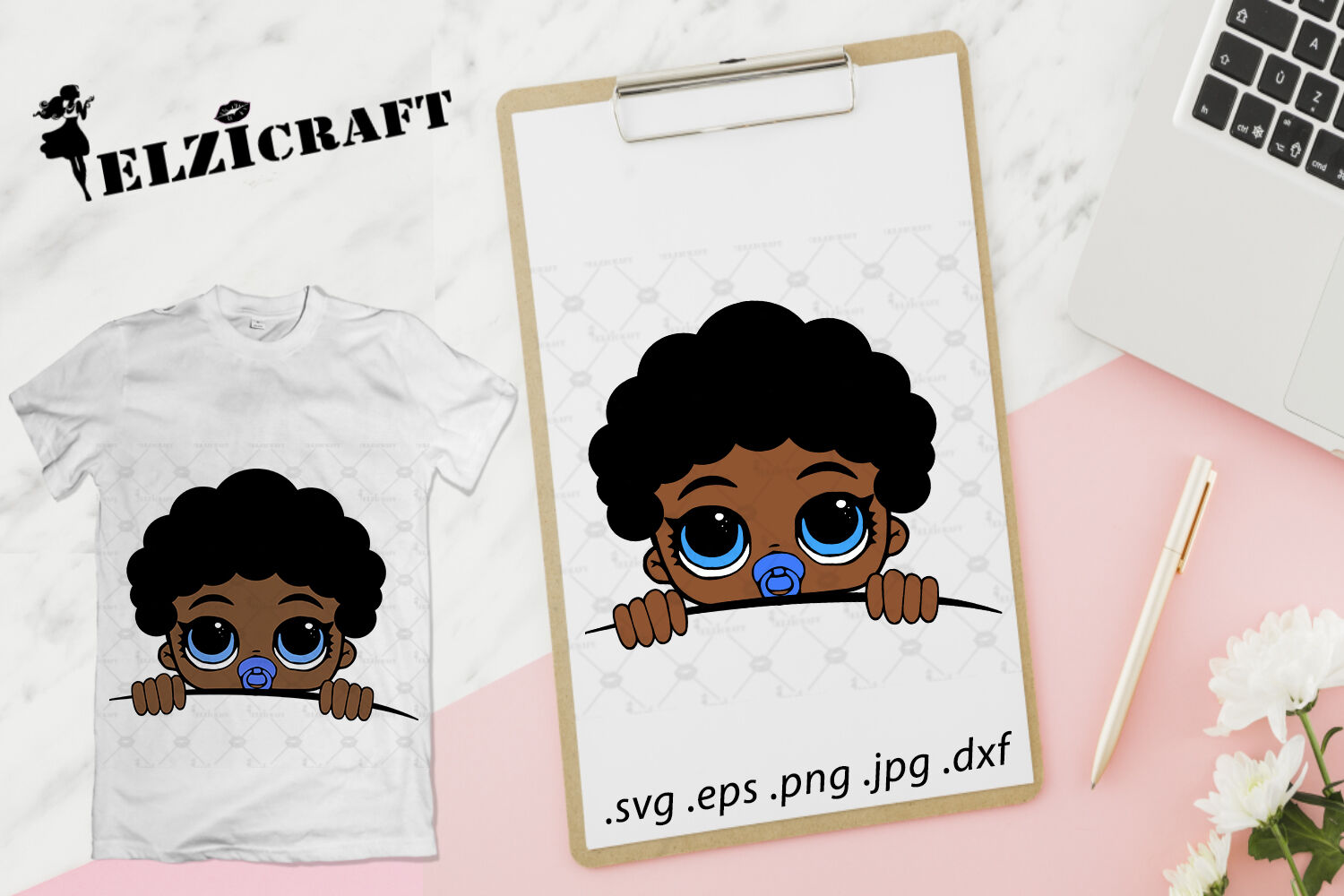 Download Afro Baby Boy Peeking Svg Cut File By Elzicraft Thehungryjpeg Com