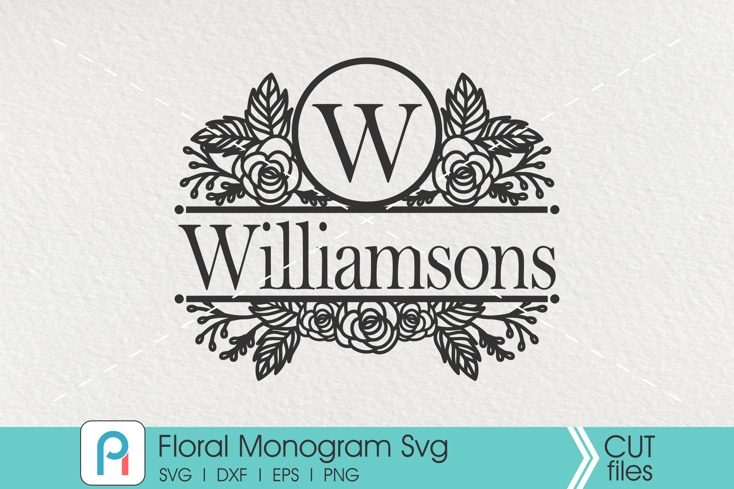 Download Flower Monogram Svg Floral Split Monogram Svg Flower Svg By Pinoyart Thehungryjpeg Com