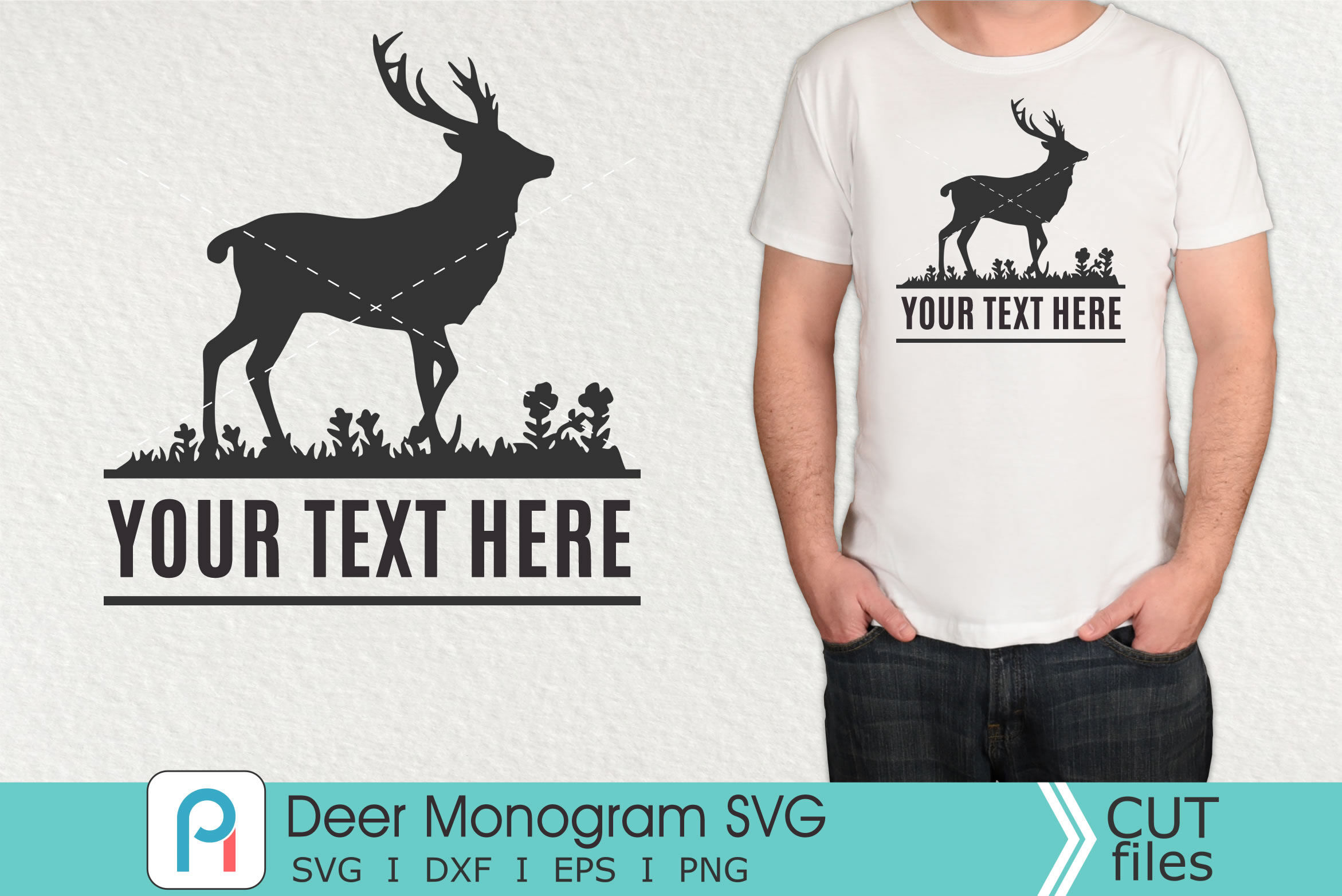 Download Deer Monogram Svg, Deer Svg, Deer Clip Art, Deer Vector By ...