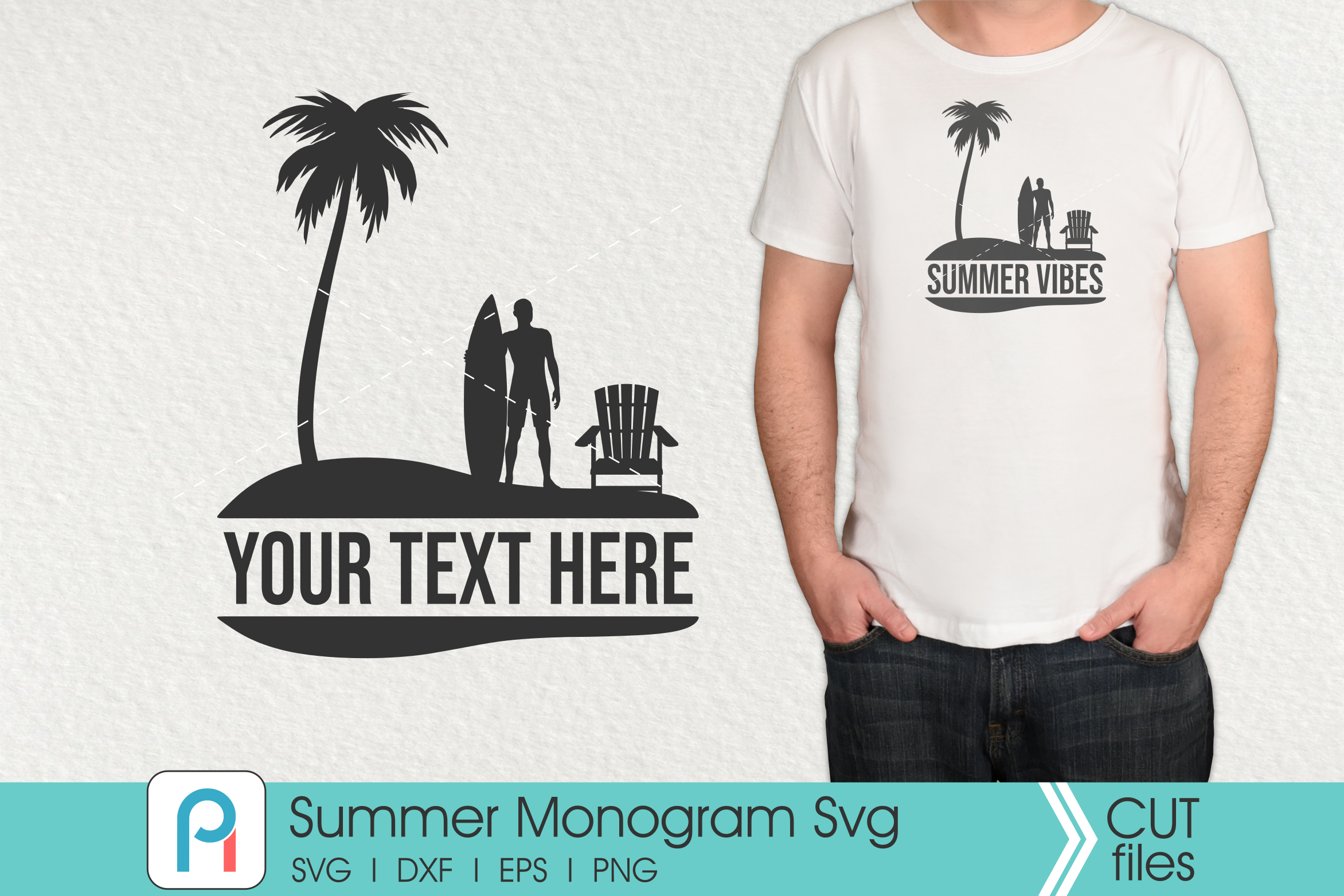 Summer Svg Summer Svg Summer Monogram Svg By Pinoyart Thehungryjpeg Com