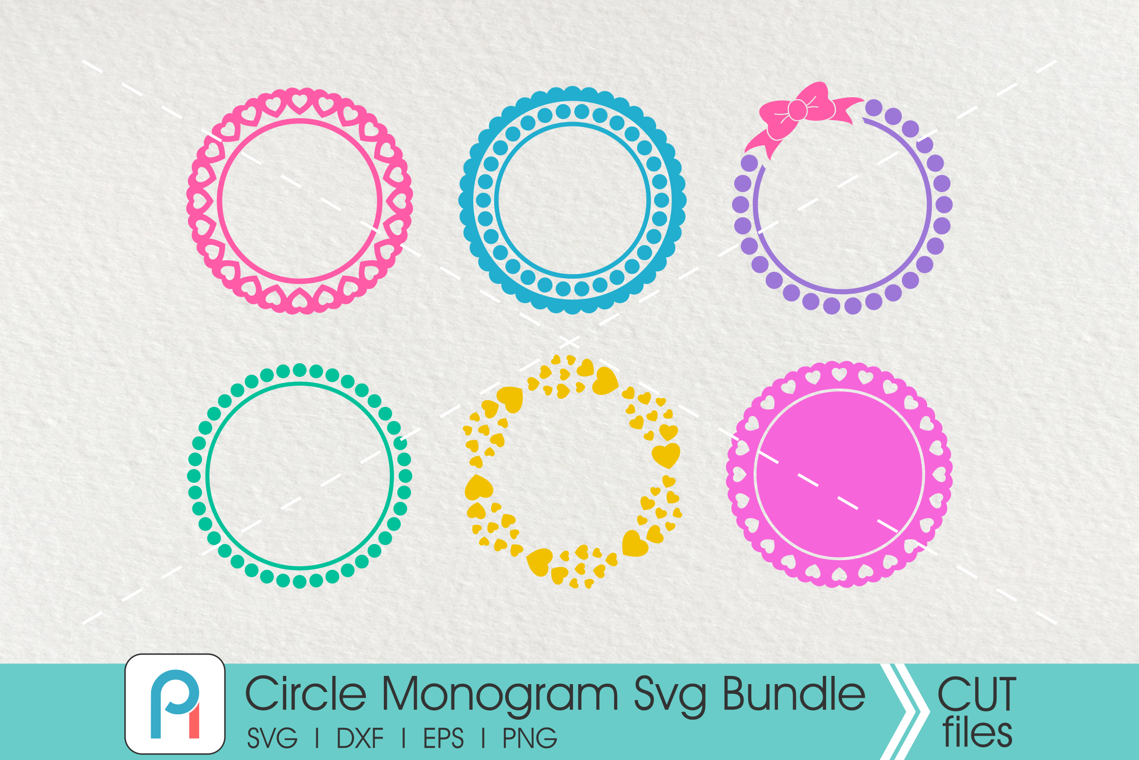 Circle Monogram Frame Svg, Circle Frame Svg, Monogram Svg By Pinoyart