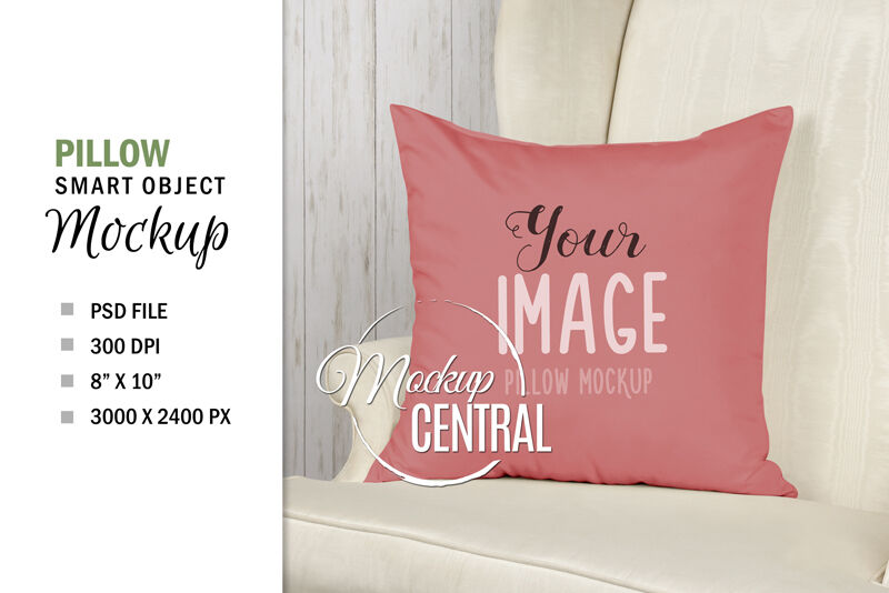 Download Pillow Chair Mockup Sublimation, Smart Object PSD File By MockupCentral | TheHungryJPEG.com