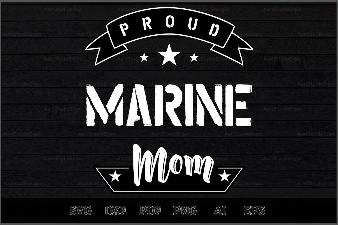 Download Proud Marine Mom SVG Design By Creative Art ...