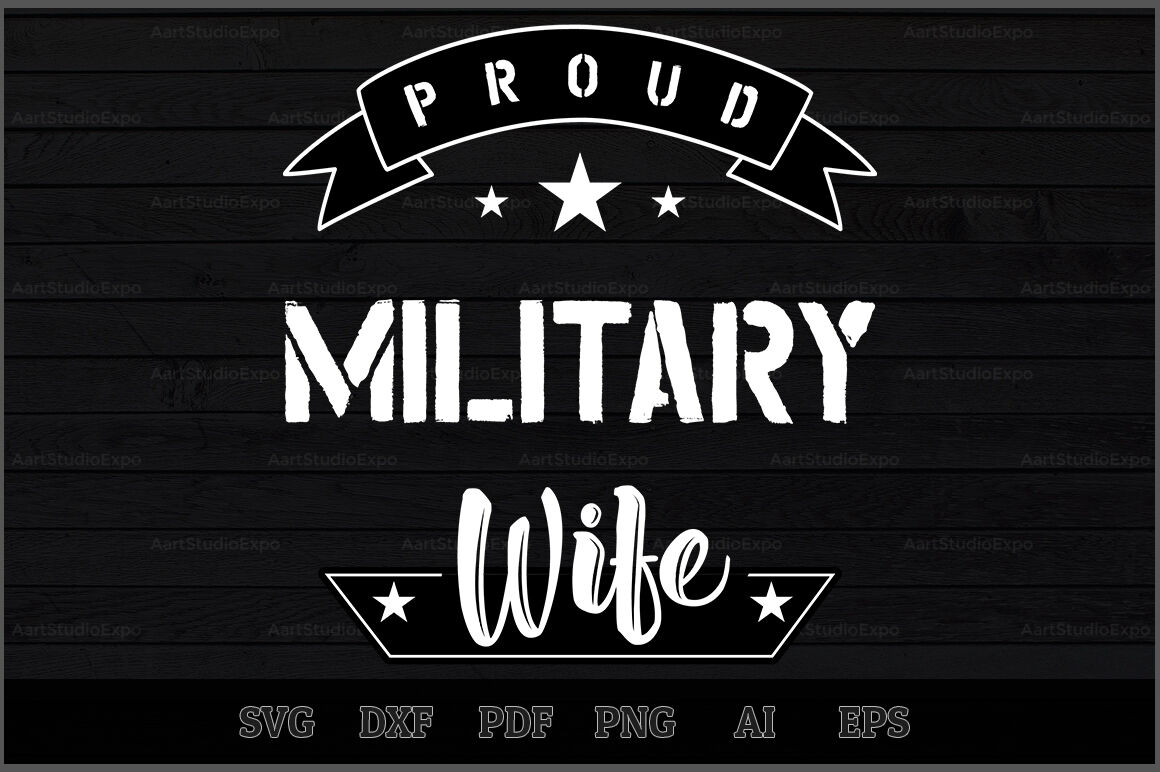 Proud Military Wife SVG Design By Creative Art | TheHungryJPEG.com