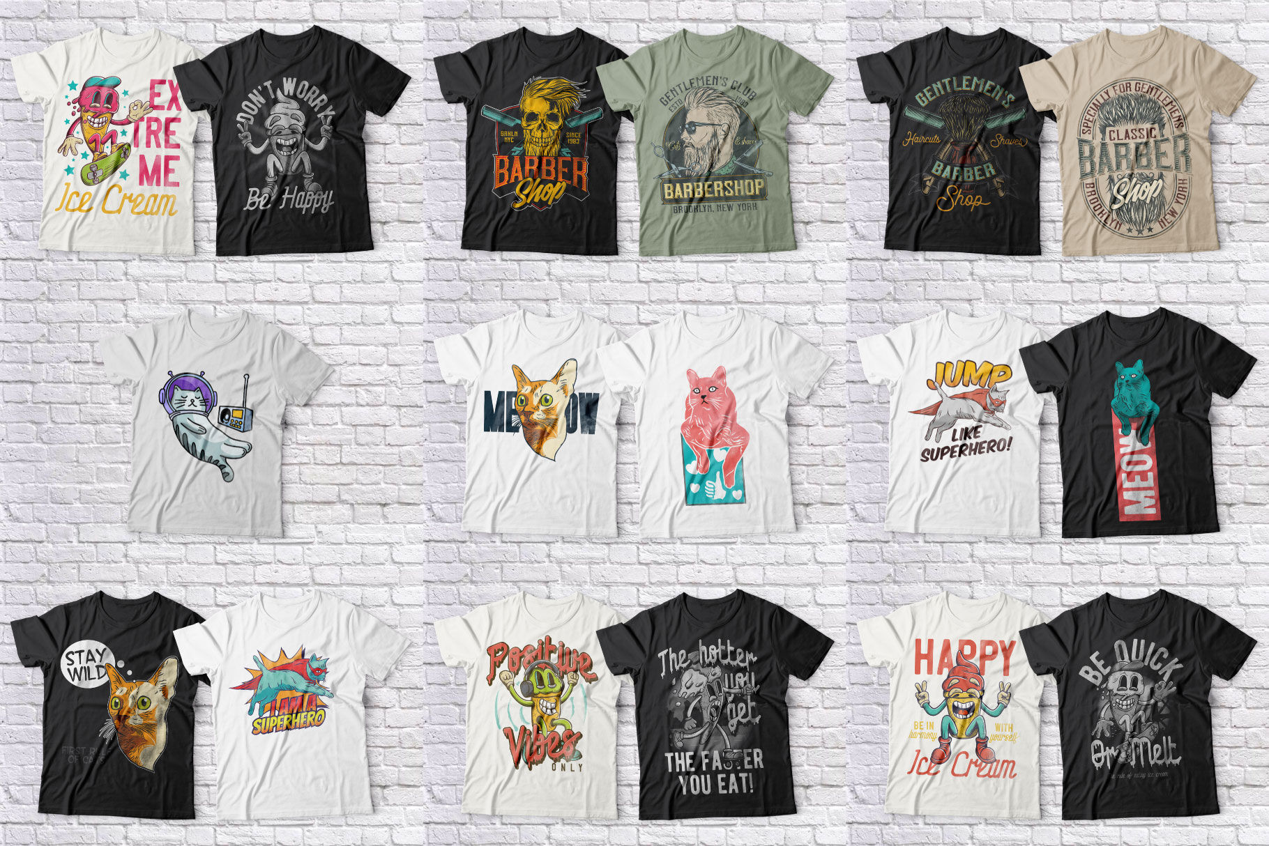 T Shirt Designs Mega Bundle 5 By Vozzy Vintage Fonts And Graphics Thehungryjpeg Com