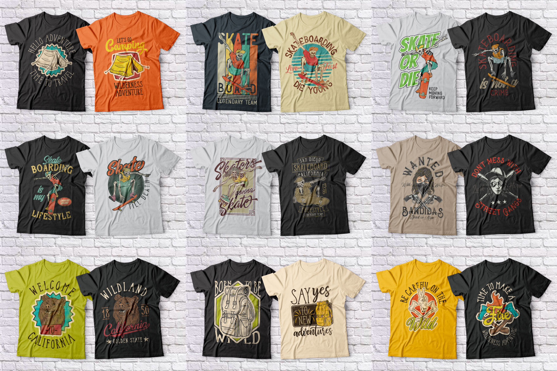 T Shirt Designs Mega Bundle 5 By Vozzy Vintage Fonts And Graphics Thehungryjpeg Com
