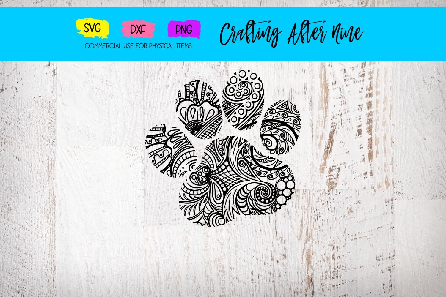 Download Mandala Paw Print Svg Cut Files, Svg Files, Vet Tech, Pawprints, Dog By Crafting After Nine ...