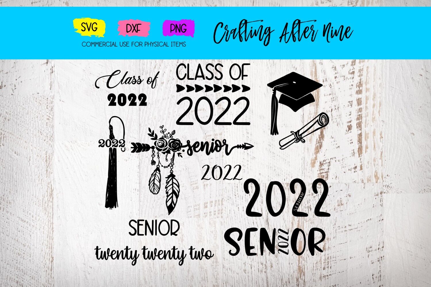 Download Senior 2022 Svg, Graduation Bundle, Diploma, Graduation Cap, Class of By Crafting After Nine ...