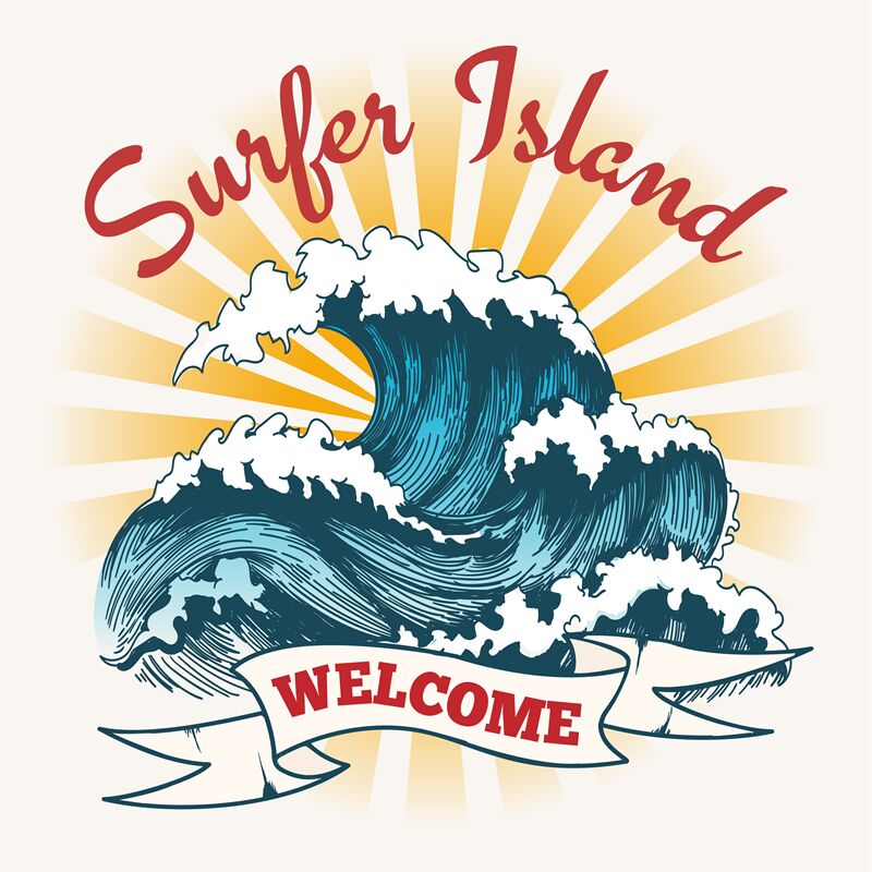 Surf wave vintage poster By vectortatu | TheHungryJPEG