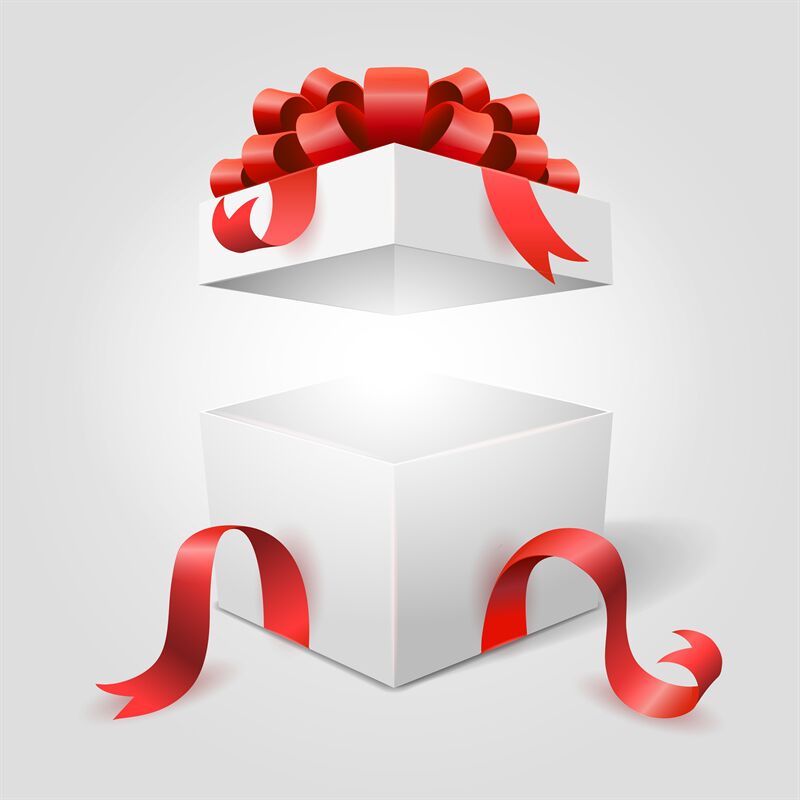 Open box with red ribbon By vectortatu |