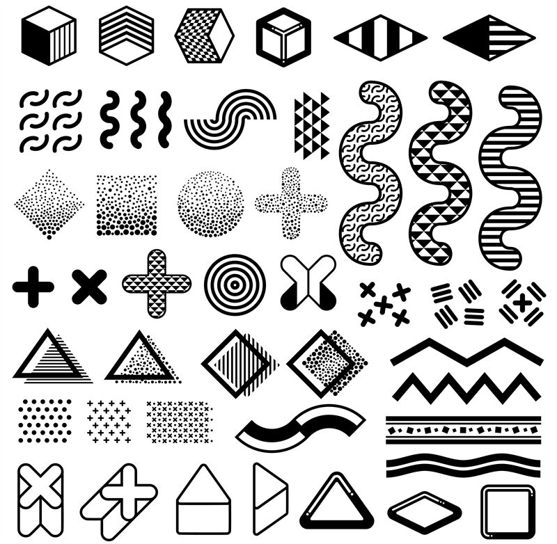 Abstract 1980s Fashion Vector Elements For Memphis Design Modern Grap By Microvector Thehungryjpeg Com