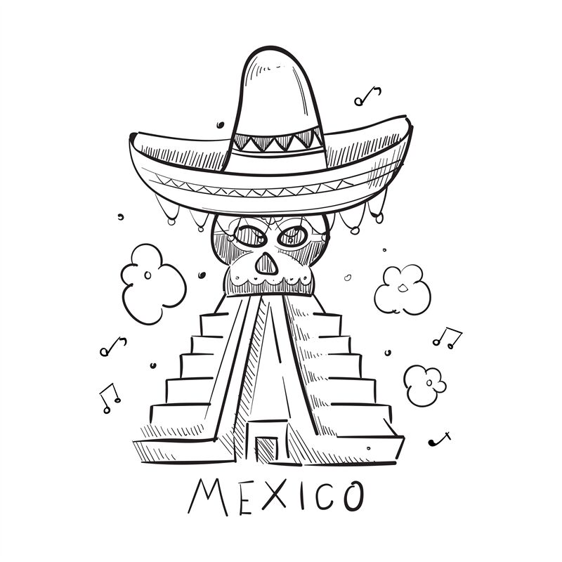 Hand drawn mexico style print design By Microvector | TheHungryJPEG.com