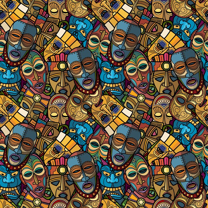 African Craft Voodoo Tribal Mask And Inca South American Culture Totem By Microvector Thehungryjpeg Com