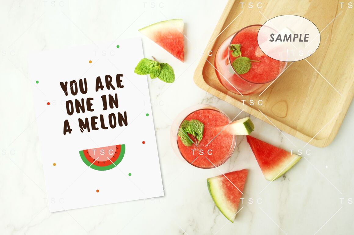 Download 5 X 7 Card Mockup Watermelon By The Sunday Chic Thehungryjpeg Com