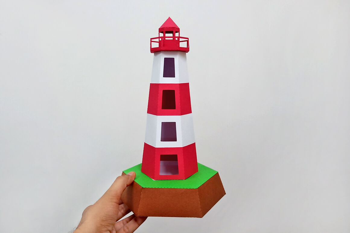 Download Diy Lighthouse Model 3d Papercraft By Paper Amaze Thehungryjpeg Com