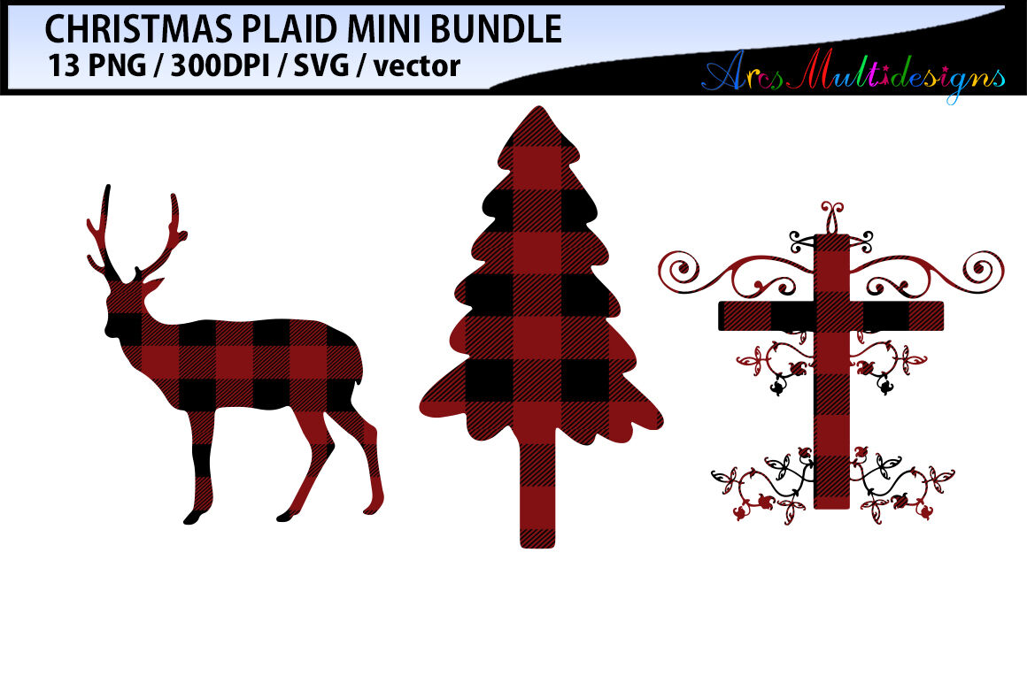 Christmas Plaid Mini Svg Bundle By Arcsmultidesignsshop Thehungryjpeg Com