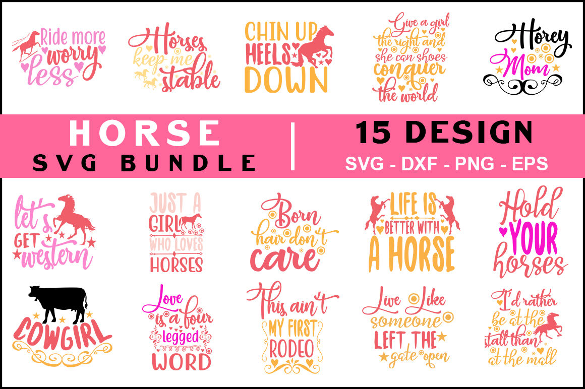 Horse Quotes Svg Bundle T Shirt Design By Teewinkle Thehungryjpeg Com