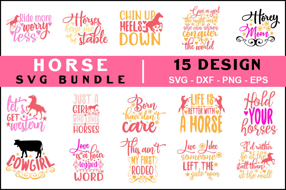 Horse Quotes Svg Bundle, T shirt Design By teewinkle ...