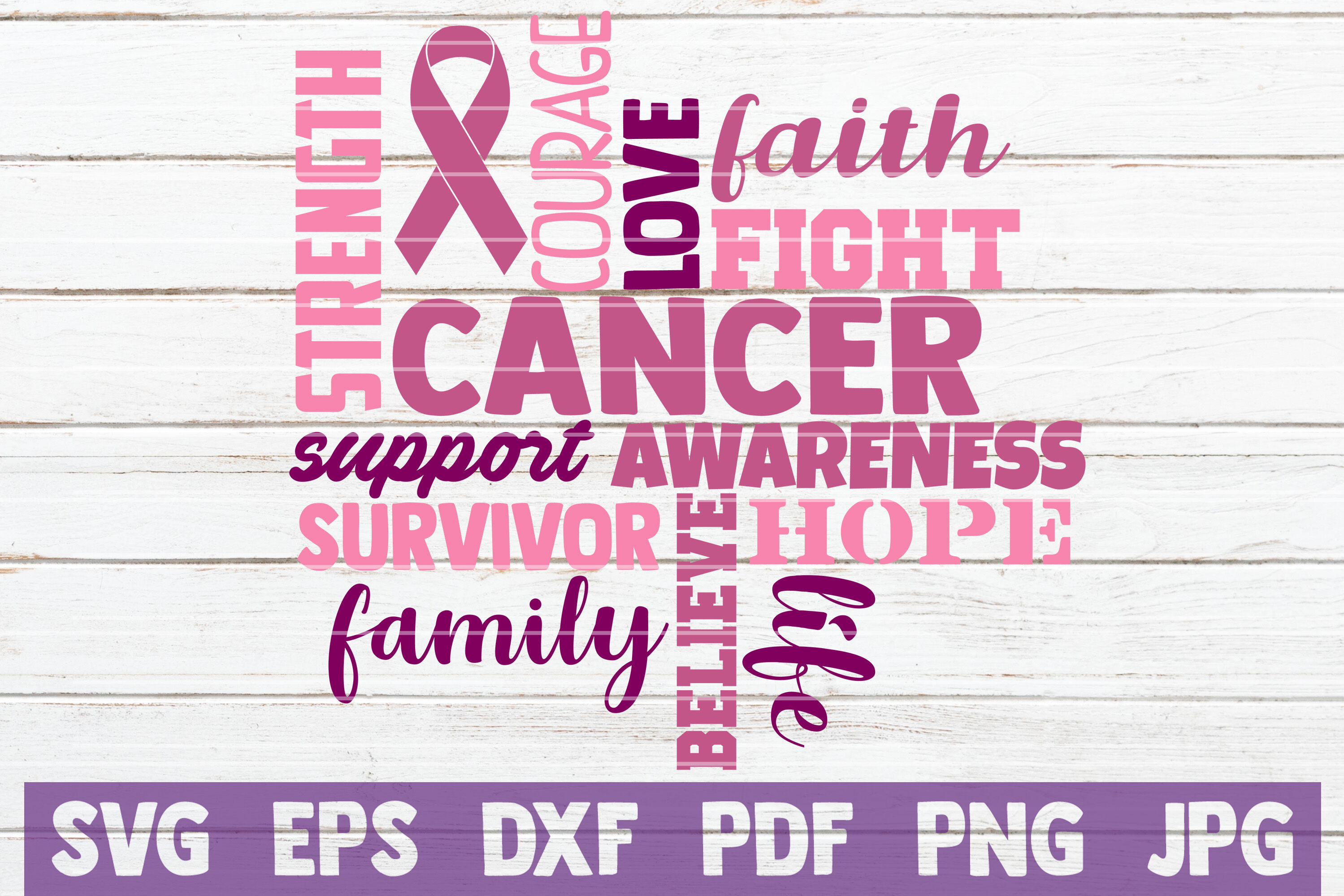 Word Art, Breast Cancer Awareness, SVG Cut File