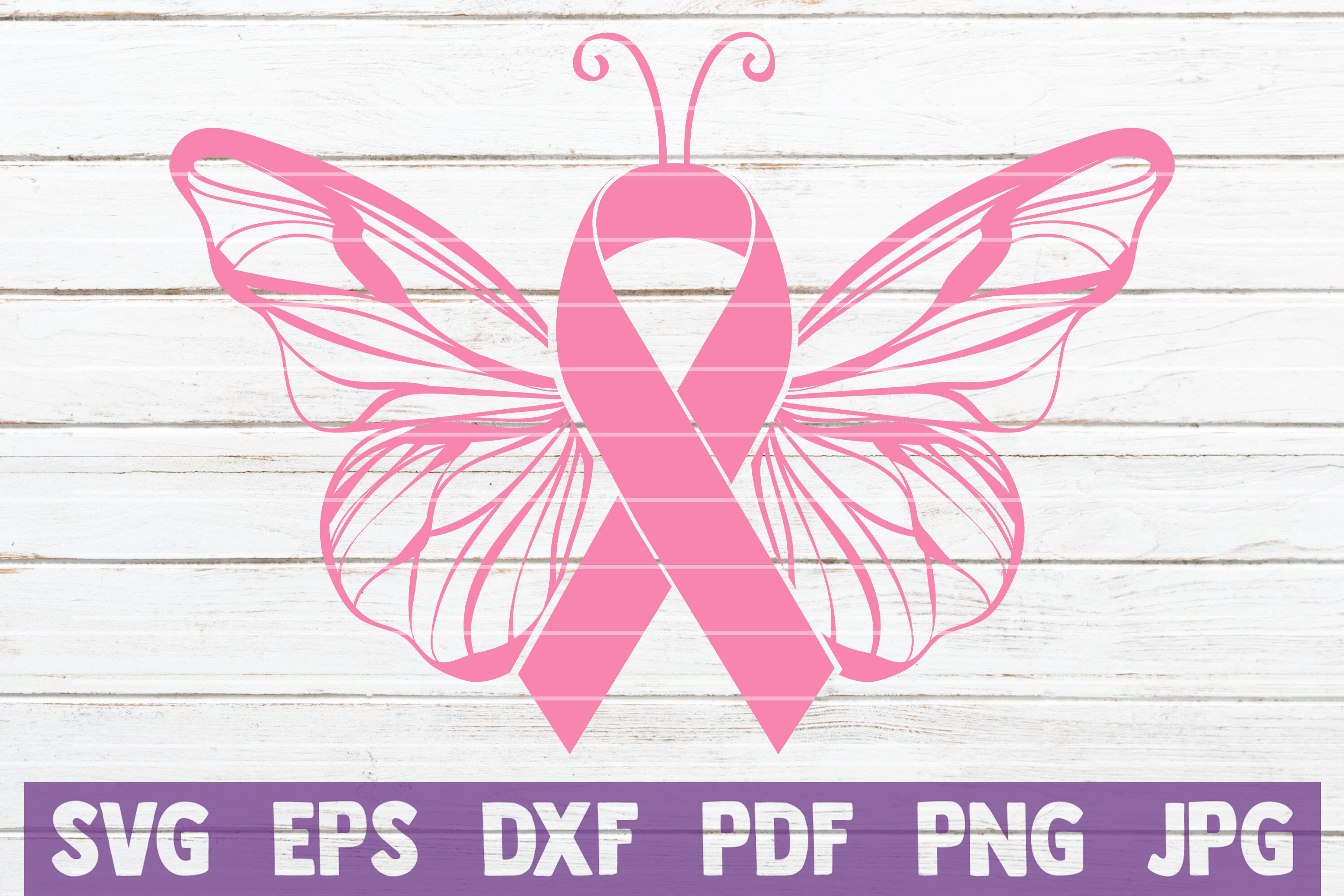 Download Butterfly Pink Ribbon SVG Cut File By MintyMarshmallows ...