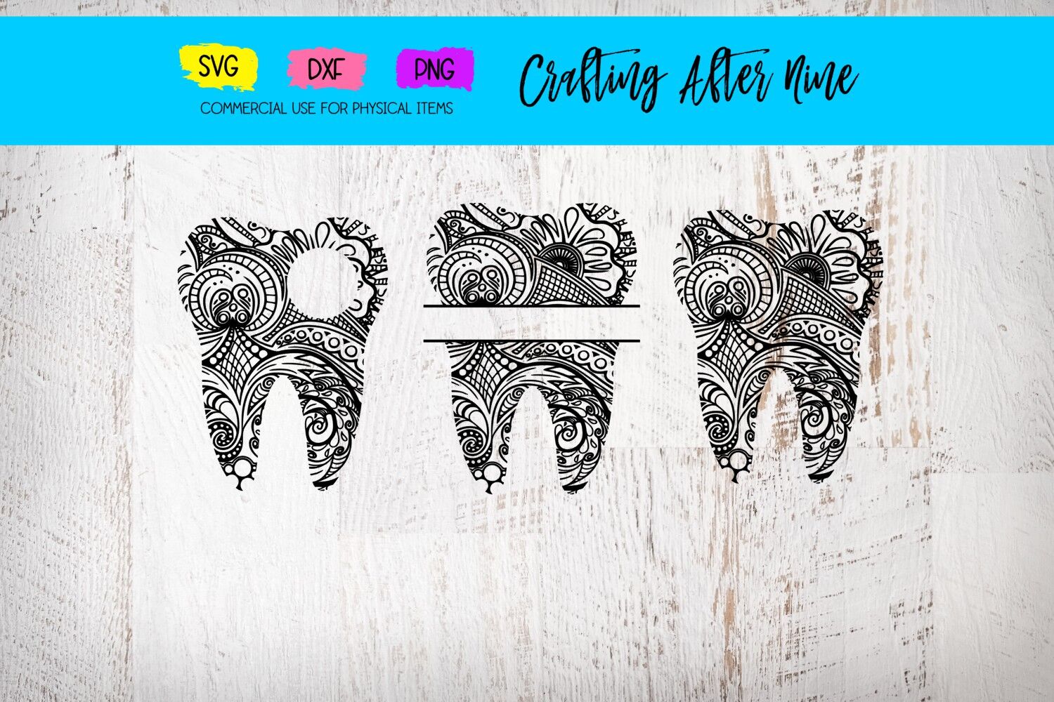 Download Mandala Tooth Cut Files Denitist Dental Hygenist Tooth Monogram By Crafting After Nine Thehungryjpeg Com