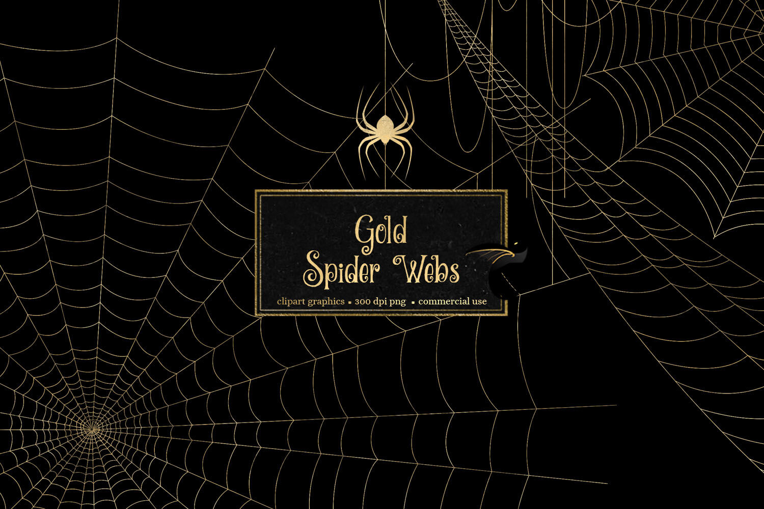 Gold Spider Web Clipart By Digital Curio