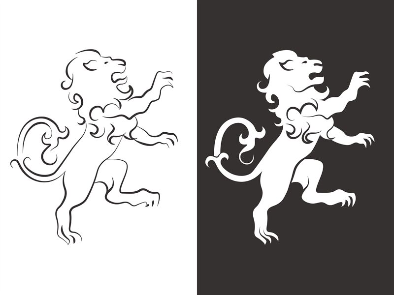heraldic lion vector