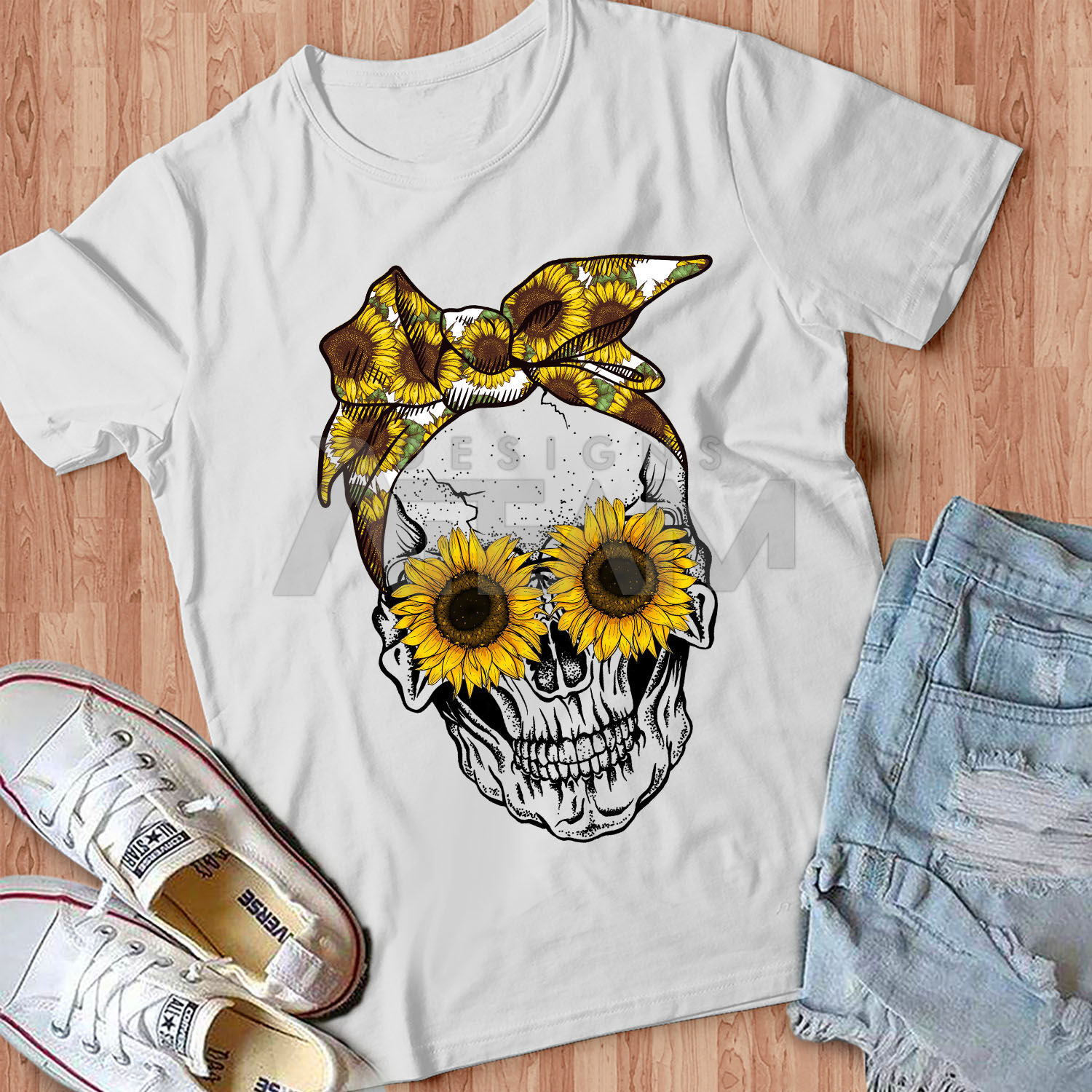 Sunflowers Skull Png, Hippie Png, Skull Png By LupinArt | TheHungryJPEG
