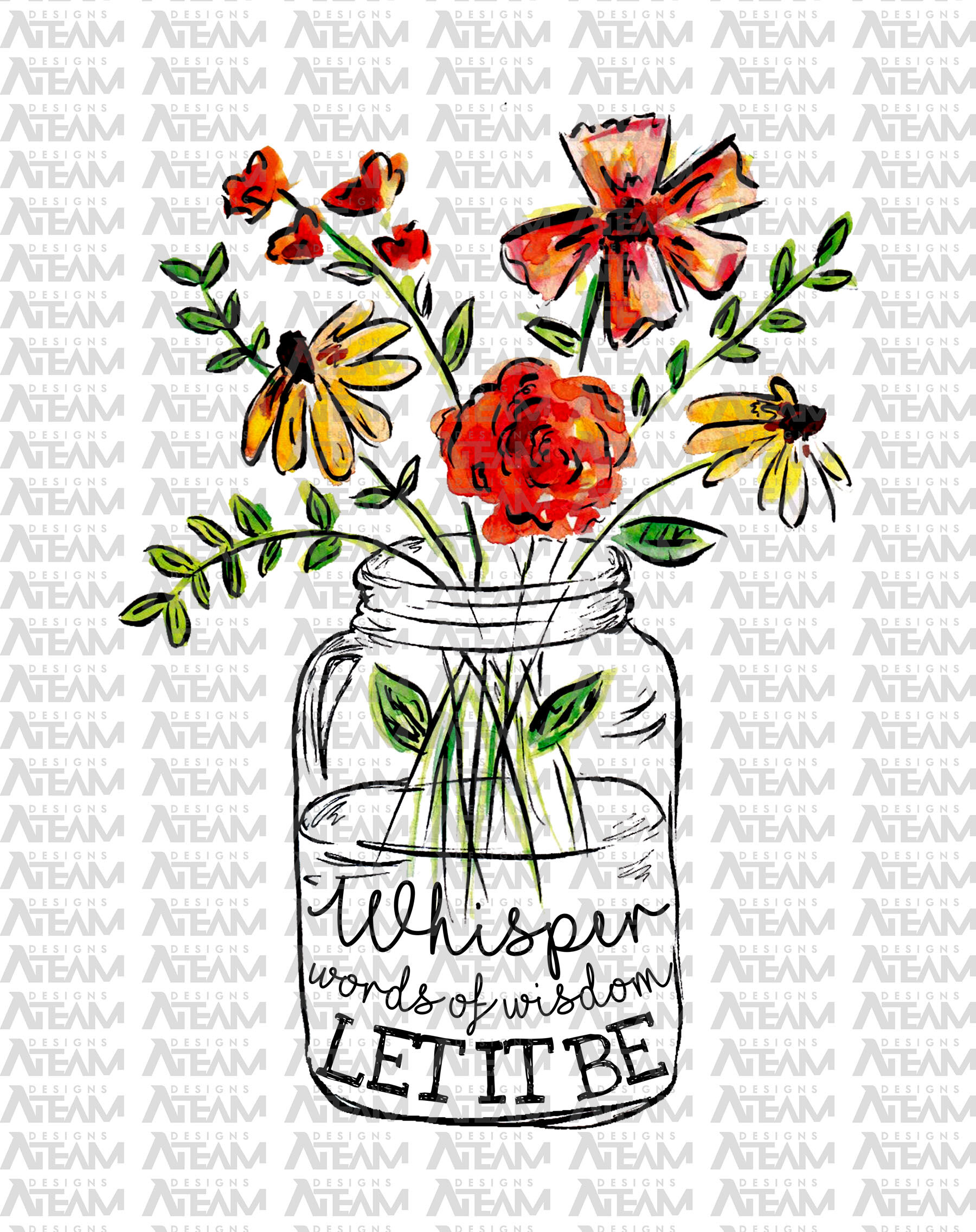 Whisper Words Of Wisdom Let It Be Png Hippie Png Flowers Png By Lupinart Thehungryjpeg Com
