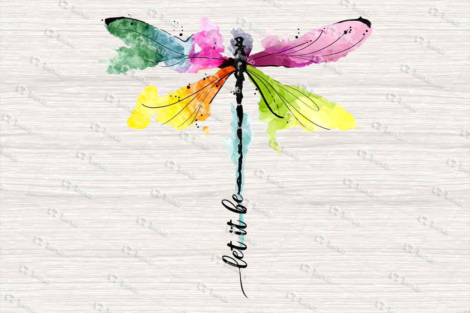 Let It Be Png Hippie Dragonfly Png Watercolor Png Let It Be Waterco By Lupinart Thehungryjpeg Com