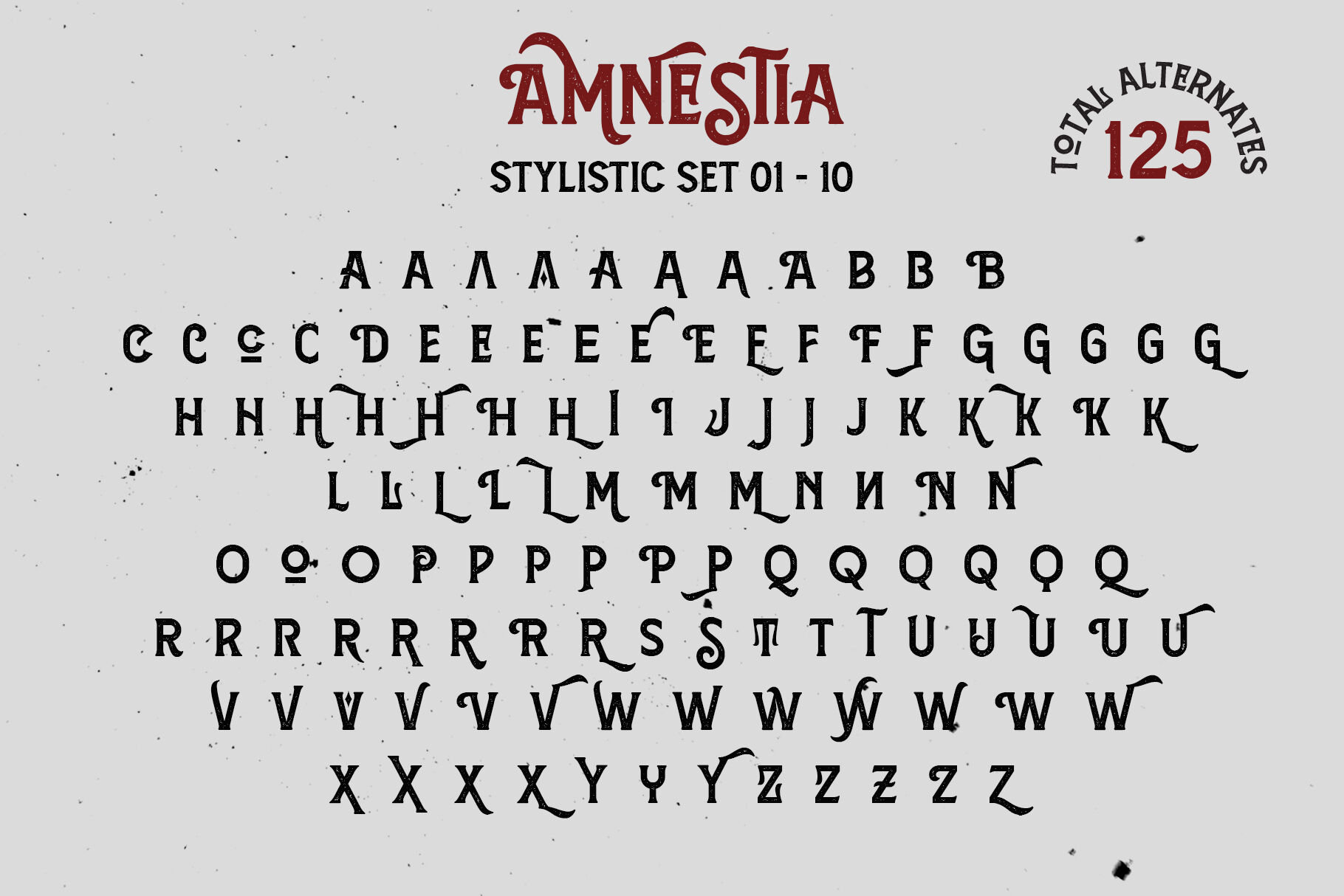 Amnestia Typeface With Extra By Arterfak Project Thehungryjpeg Com