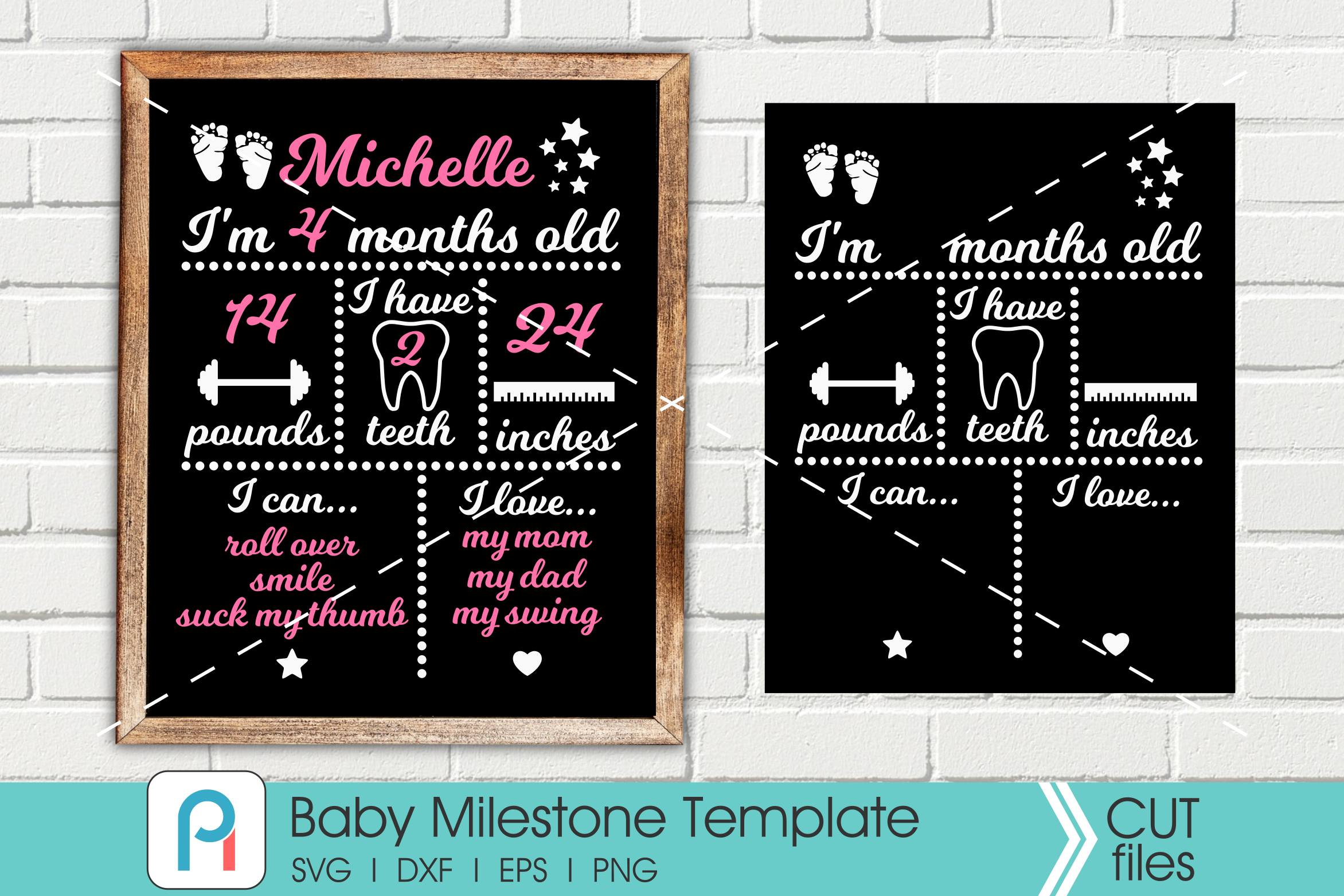 Download Baby Milestone Svg, Baby Milestone Chalkboard Svg, Baby ...