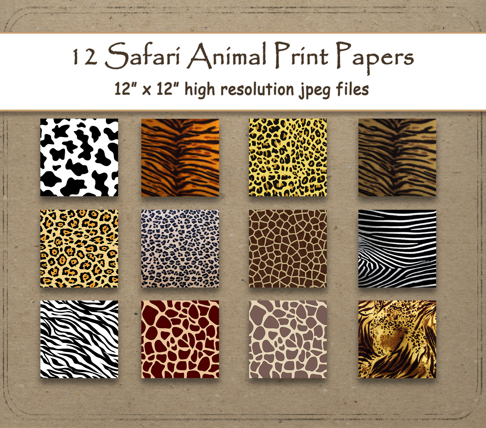 Animal Print Digital Paper: animal PRINT Paper 