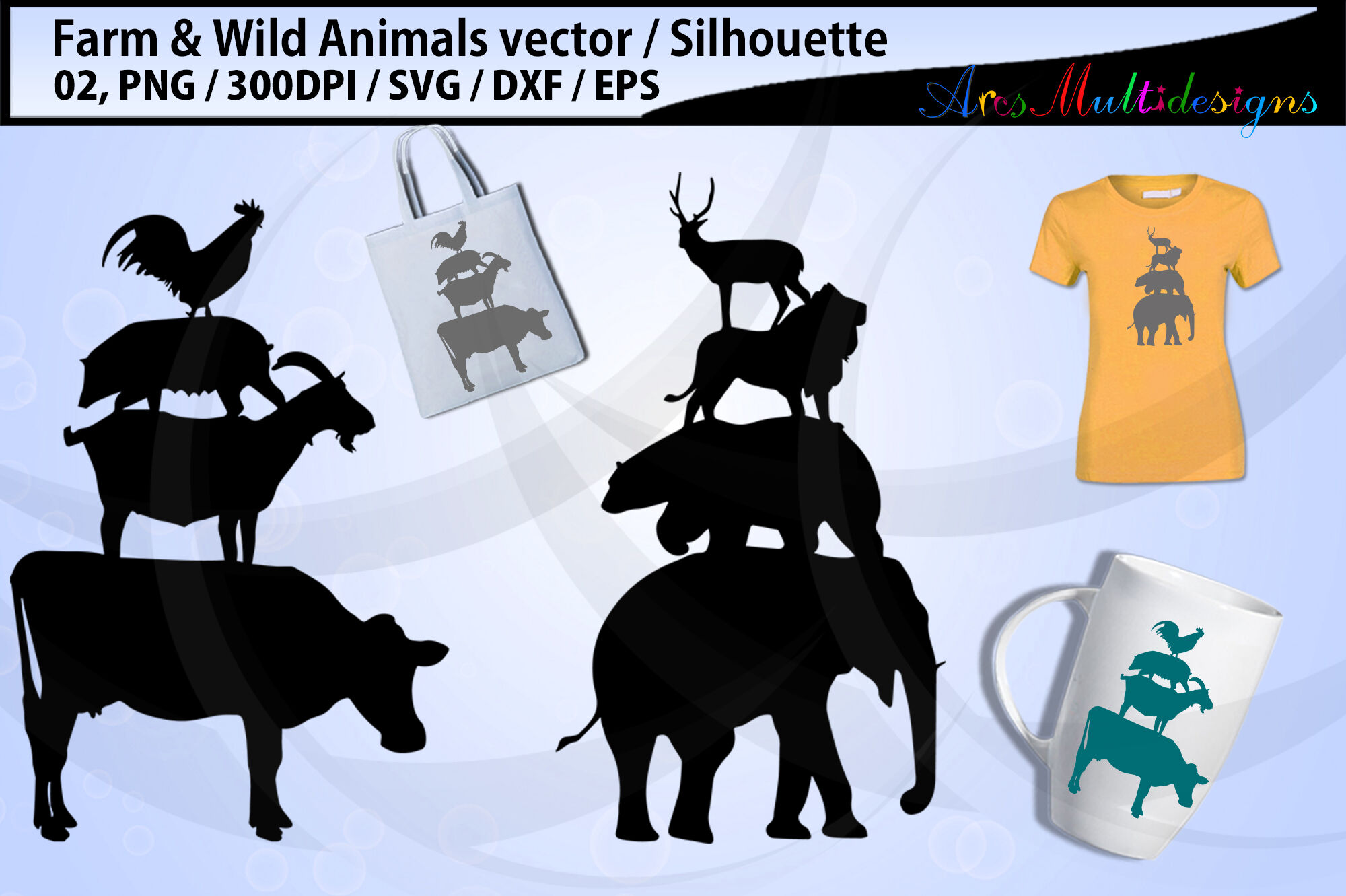 Download Farm Animals Svg Wild Animal Svg Eps Svg Png Dxf Vector By Arcsmultidesignsshop Thehungryjpeg Com
